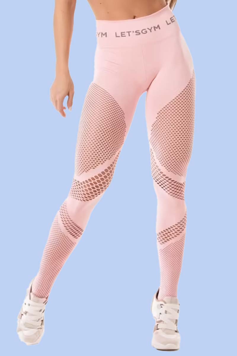 Let's Gym USA Brazilian Fashion Fitness Leggings Seamless Pink