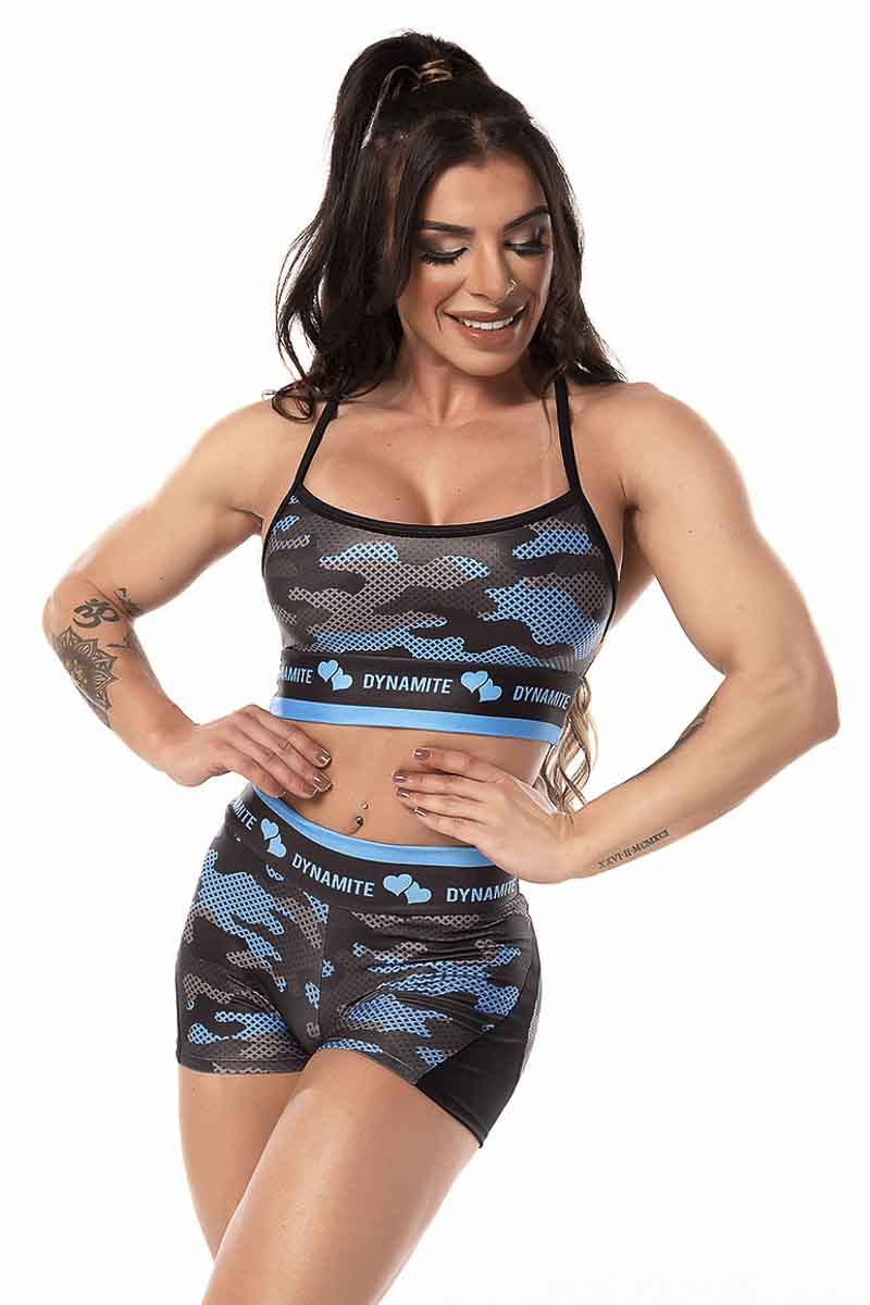 Dynamite Blue Camo Bra