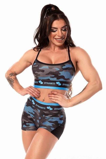 Dynamite Blue Camo Bra