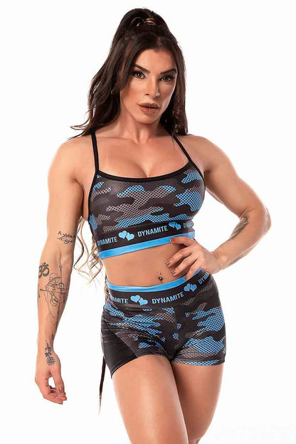 Dynamite Blue Camo Bra