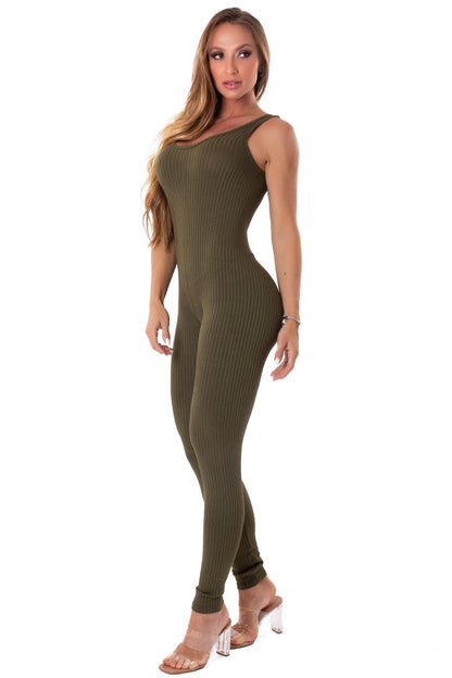 Bodycon Ribbed Knit Jumpsuit