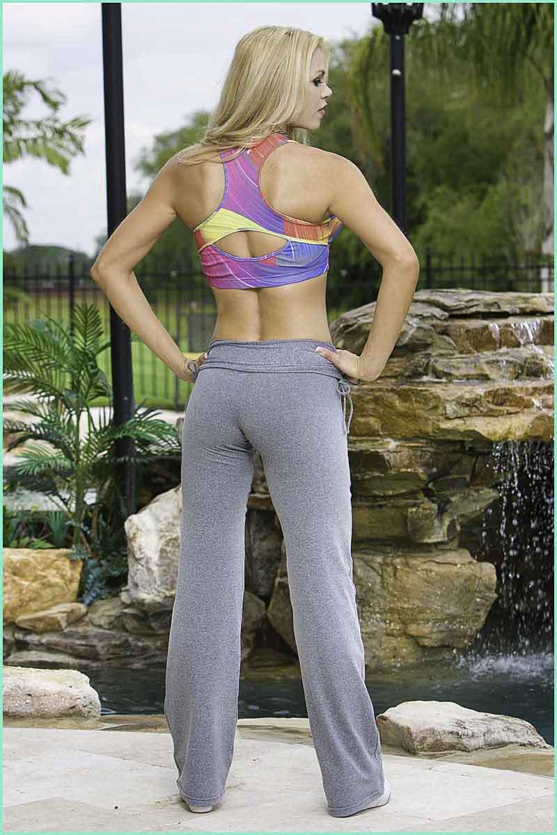 HDE Women's Color Block Fold Over Waist Yoga Pants Flare Leg Workout  Leggings Black Leopard / Black L 